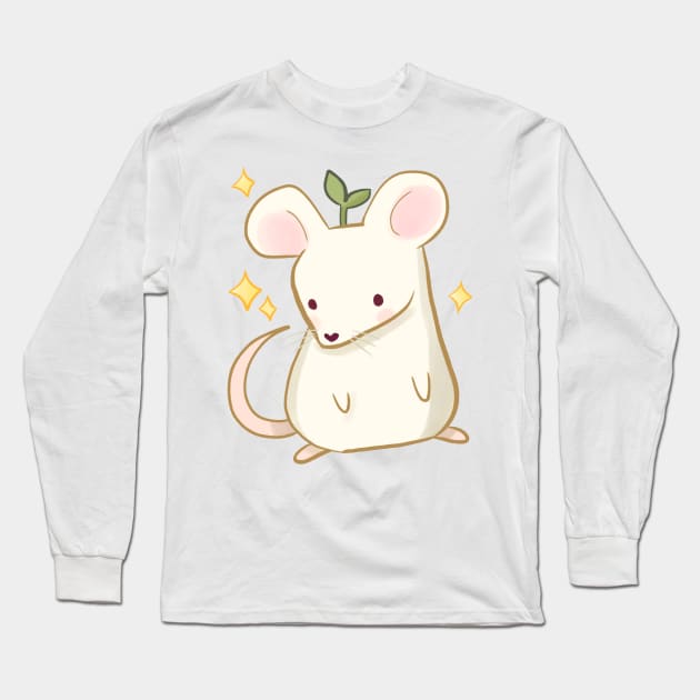 Cute Mouse illustration Long Sleeve T-Shirt by Mayarart